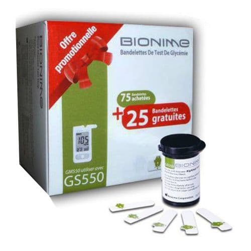 BIONIME BANDELETTES BOITE 100 (75+25 gatuites) GS 550