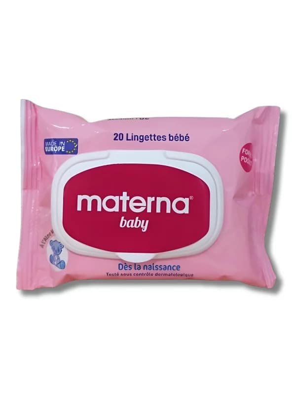 MATERNA LINGETTES FORMAT POCKET ROSE BOITE DE 20