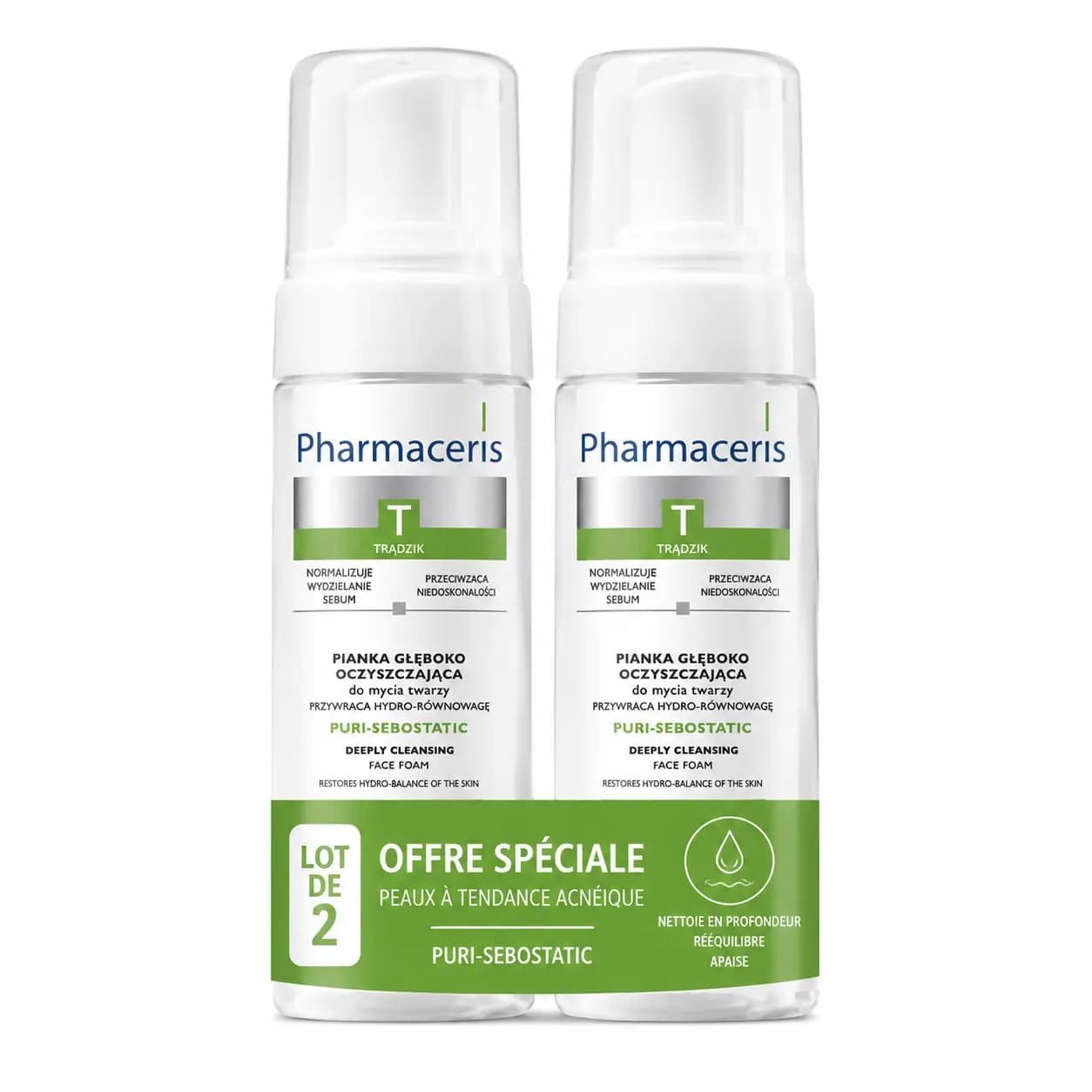 PHARMACERIS T PURI-SEBOGEL GEL NETTOYANT PURIFIANT LOT DE DEUX