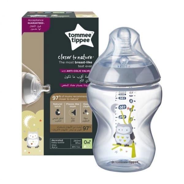 TOMMEE TIPPEE BIB 260ML GRIS0M+