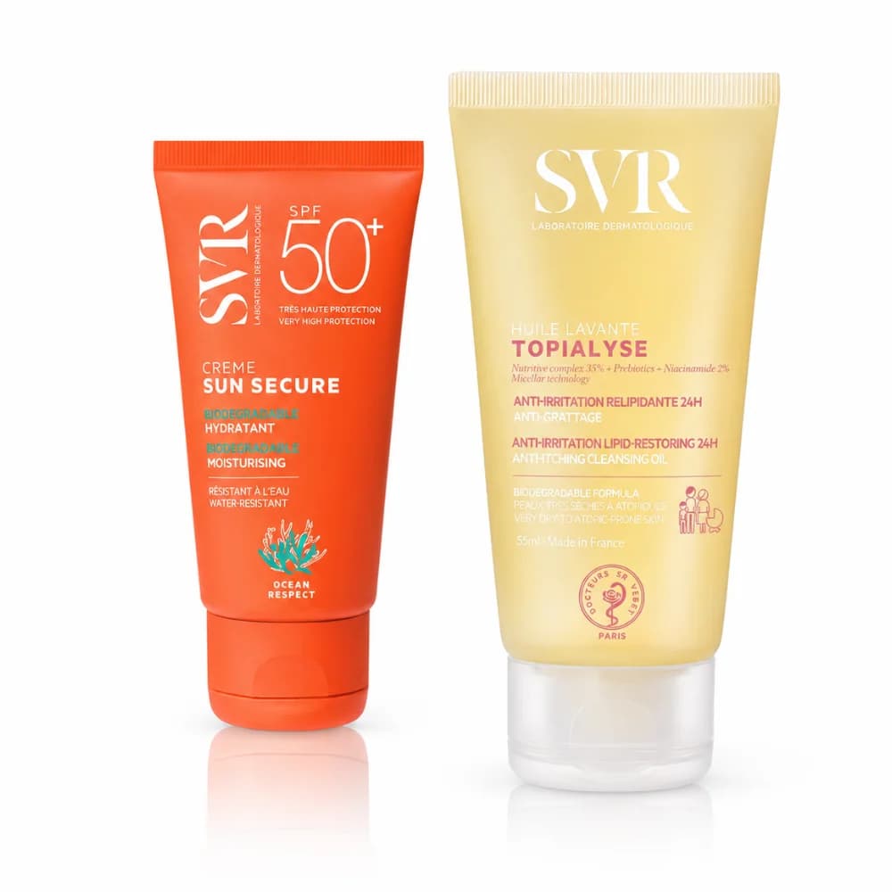 Pack SVR Sun Secure SPF50+ + Topialyse Huile Lavante Offerte