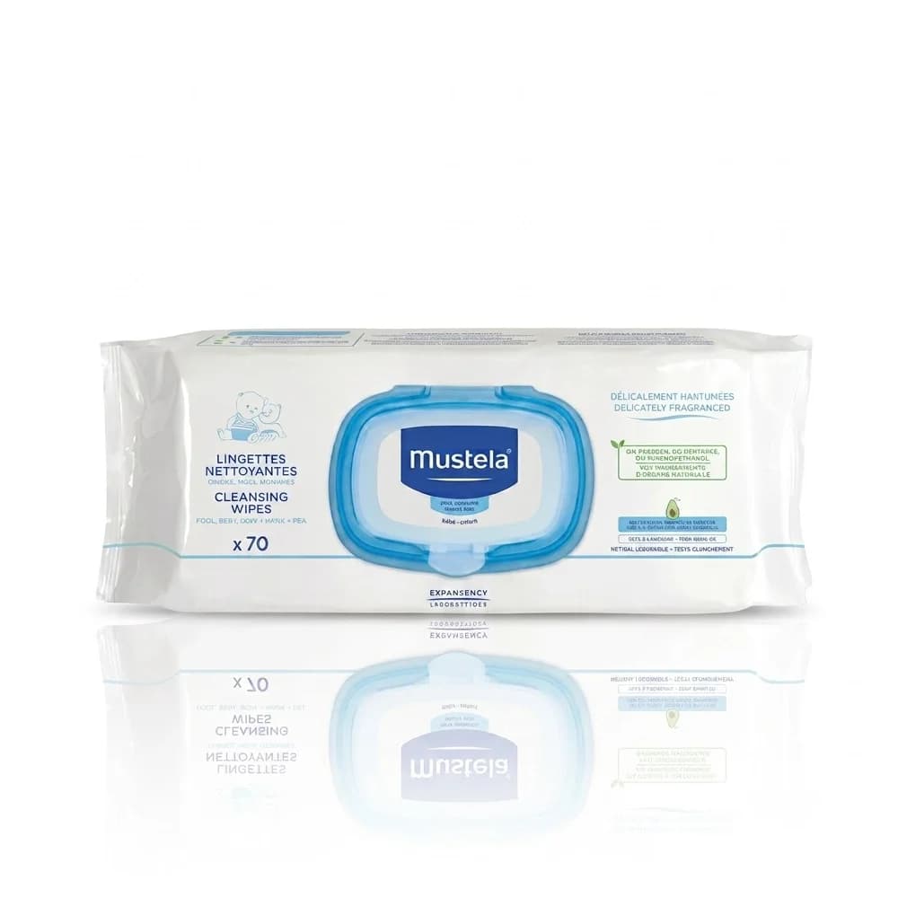 Mustela Lingettes Bébé – Visage, Mains & Siège