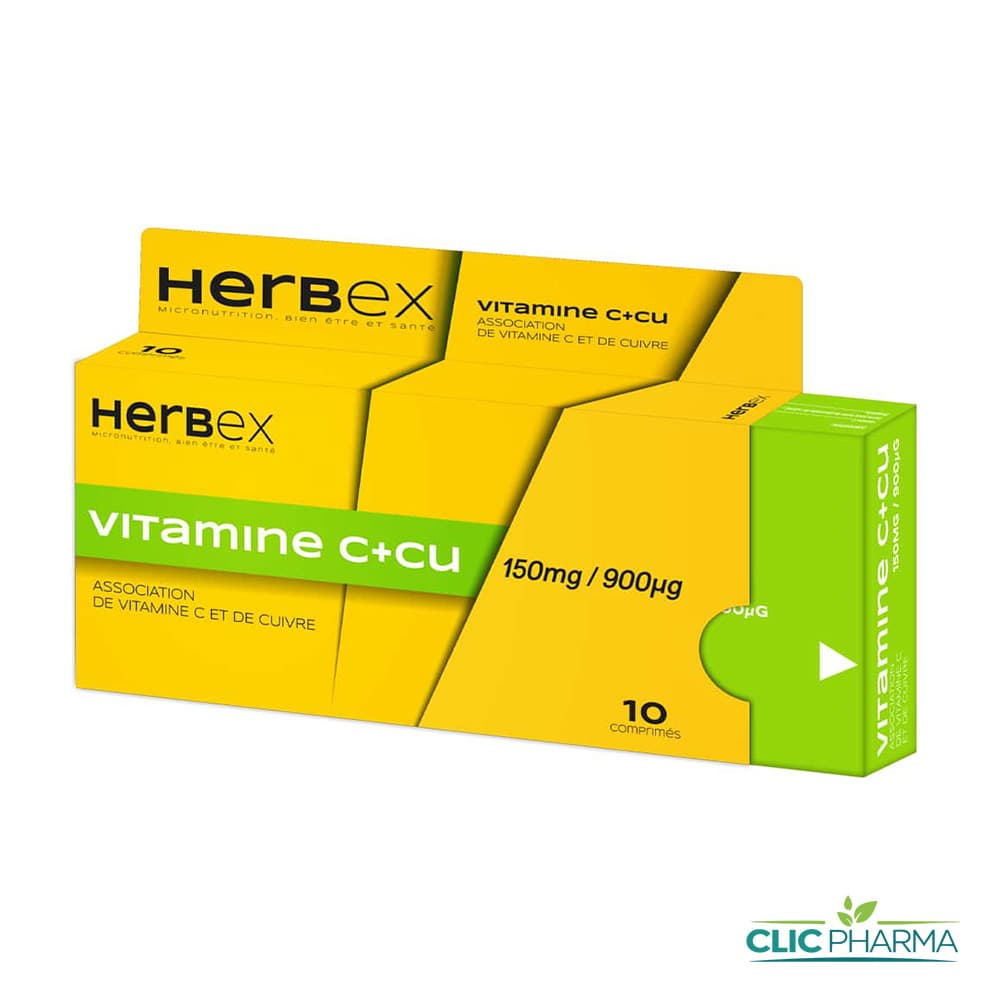 HERBEX VITAMINE C + Cu (10 COMPRIMES)