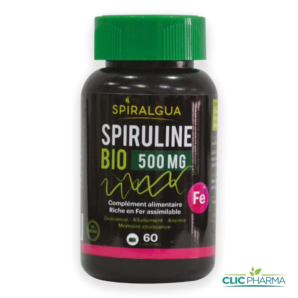SPIRALGUA SPIRULINE 500mg FER (60 COMPRIMES)