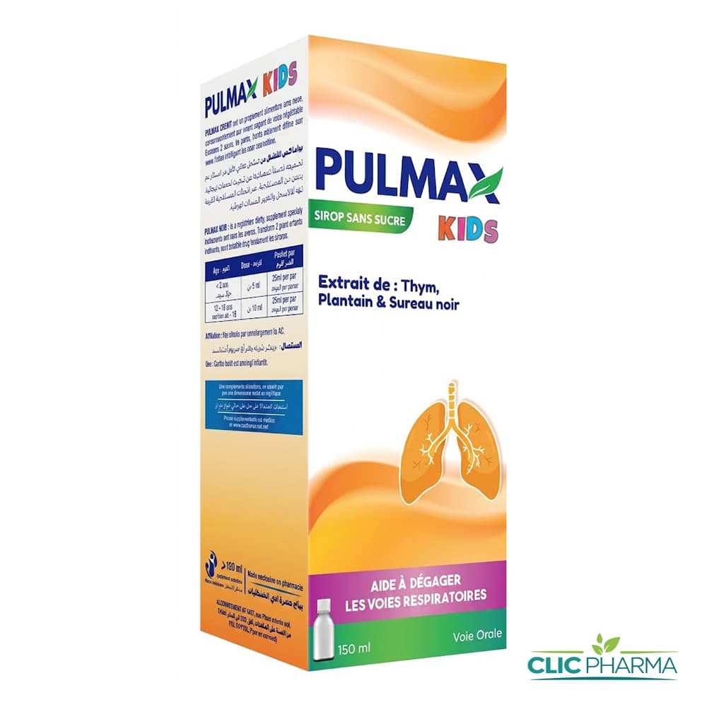 PULMAX KIDS SIROP TOUX MIXTE SANS SUCRE 150ML