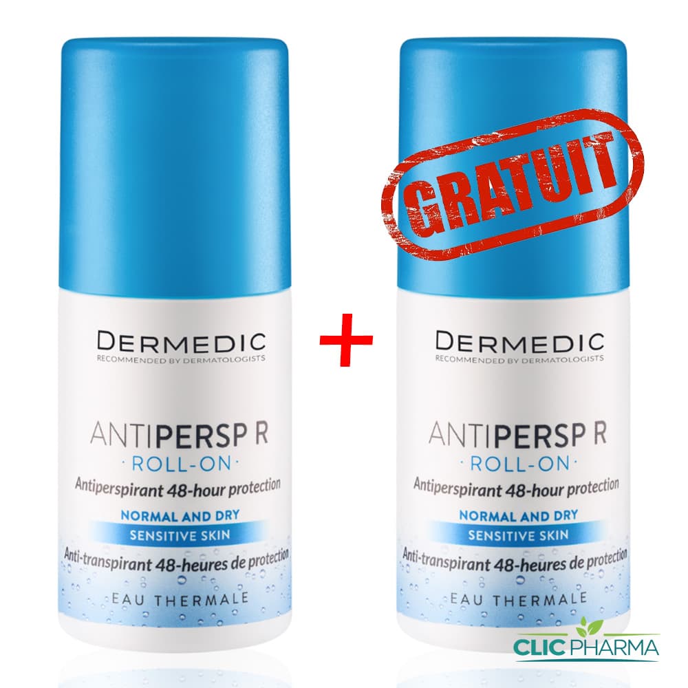 DERMEDIC DEODORANT ANTI-TRANSPIRANT 48H ROLL-ON 60GR + 1 GRATUIT