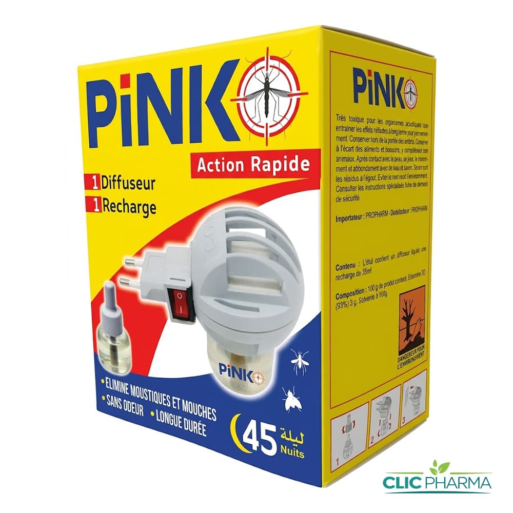 PINKO APPAREIL ANTI-MOUSTIQUES COMBINE (DIFFISEUR + RECHARGE)