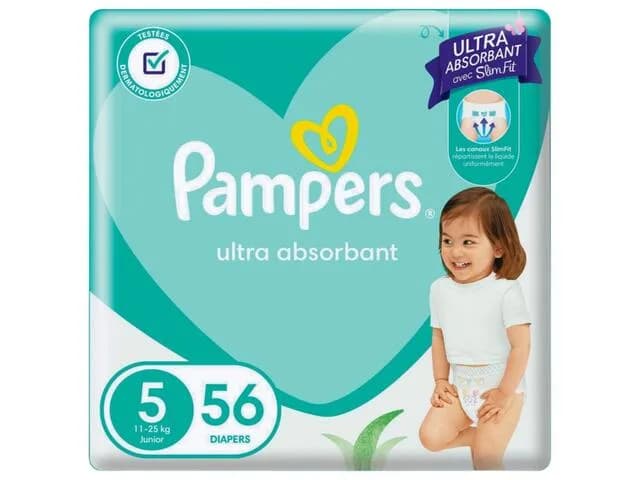 PAMPERS BABY-DRY COUCHE (TAILLE 5) 11-25KG JUMBO B/56
