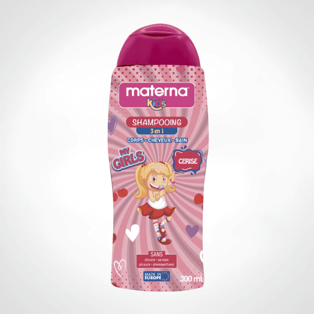 MATERNA KIDS SHAMPOOING 3EN1 GIRLS CERISE 300ML