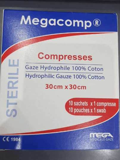 Mega Compresses Steriles 30X30 Boite de 10
