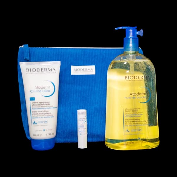 Bioderma Atoderm Trousse Mon Rituel Peaux Sèches à Très Sèches (Huile Douche 1 L + Crème Ultra + Stick Lèvres Offert)