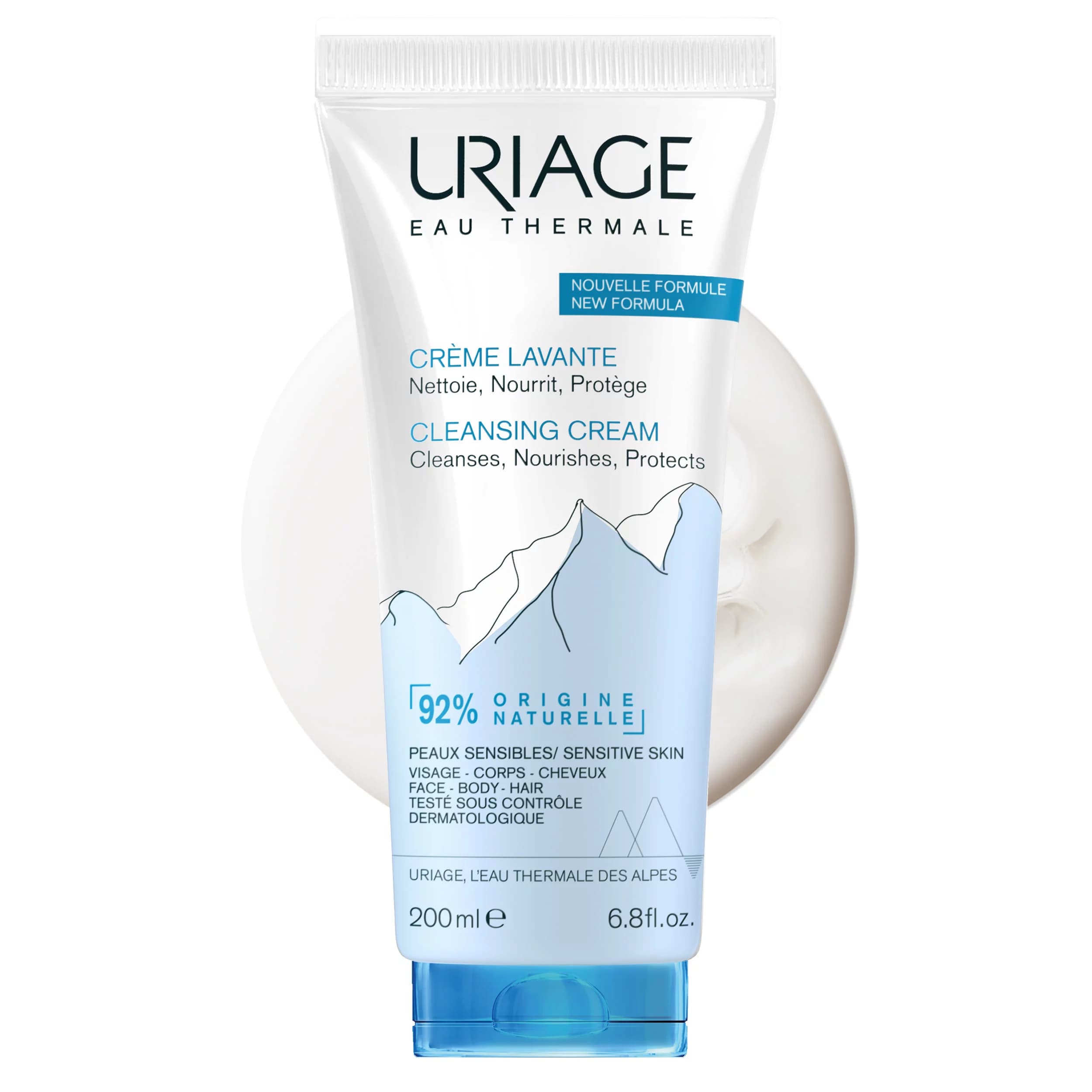 Uriage Crème Lavante Visage, Corps et Cheveux Peaux Sensibles 200 ml