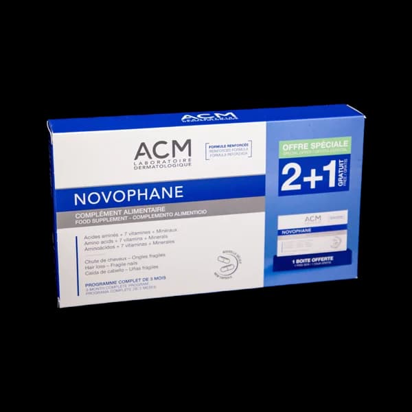 Novophane Cheveux et Ongles 60 Gélules Lot 2 + 1 Gratuit