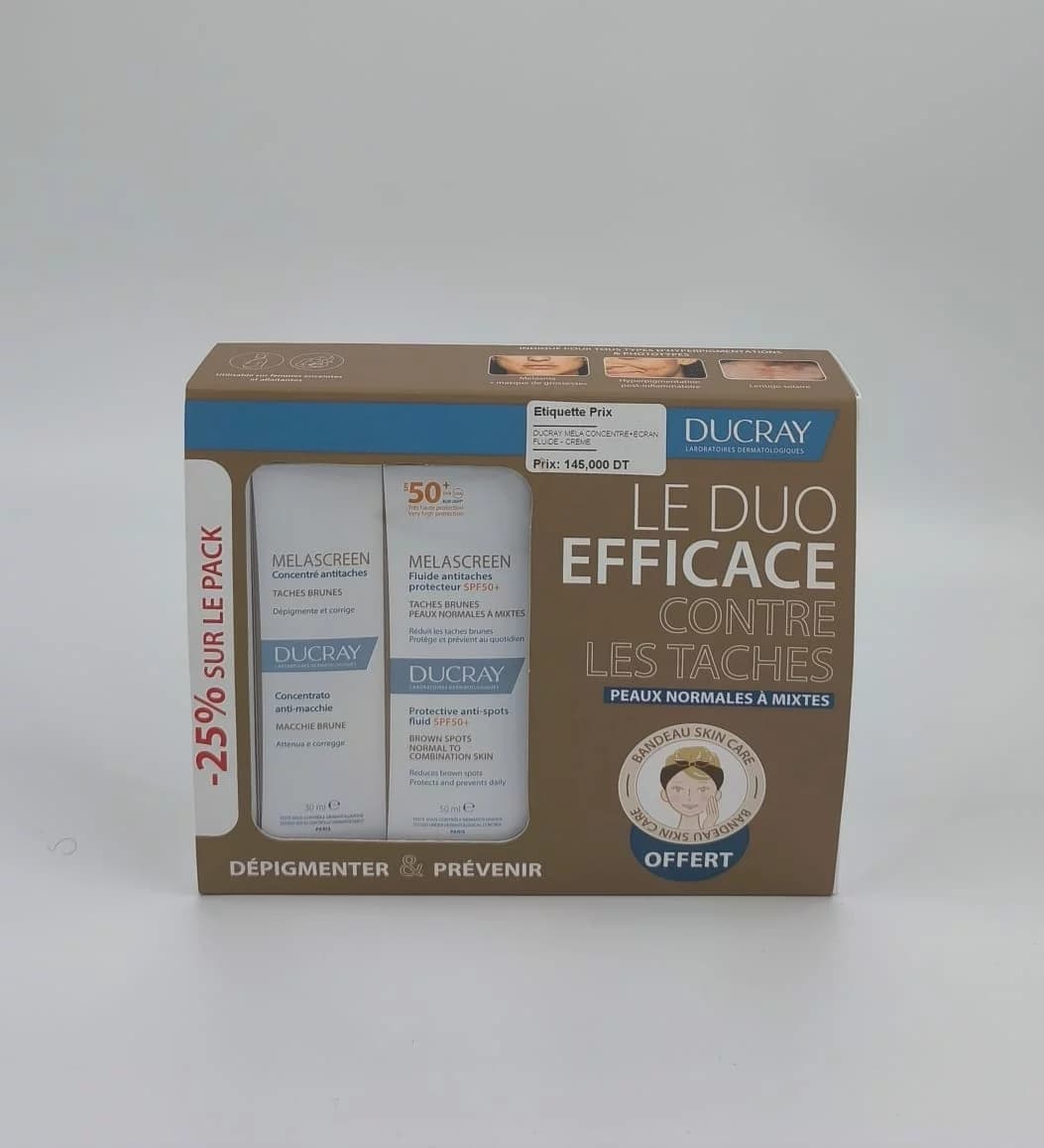 Ducray Melascreen Concentré Anti Tache Éclat + Écran Fluid à 25%