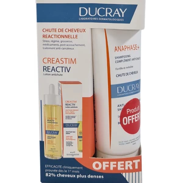 Ducray Creastim Reactiv Lotion 60 ml + Shampooing 100 ml Offert