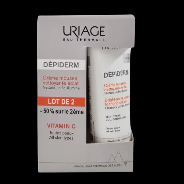 Uriage Dépiderm Crème Mousse Nettoyante Éclat 100 ml Lot2 -50% sur le 2e