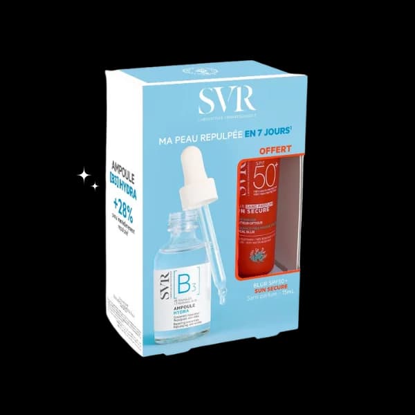 PACK SVR AMPOULE HYDRA B3 30 ML + ÉCRAN BLUR SANS PARFUM 15 ML OFFERT