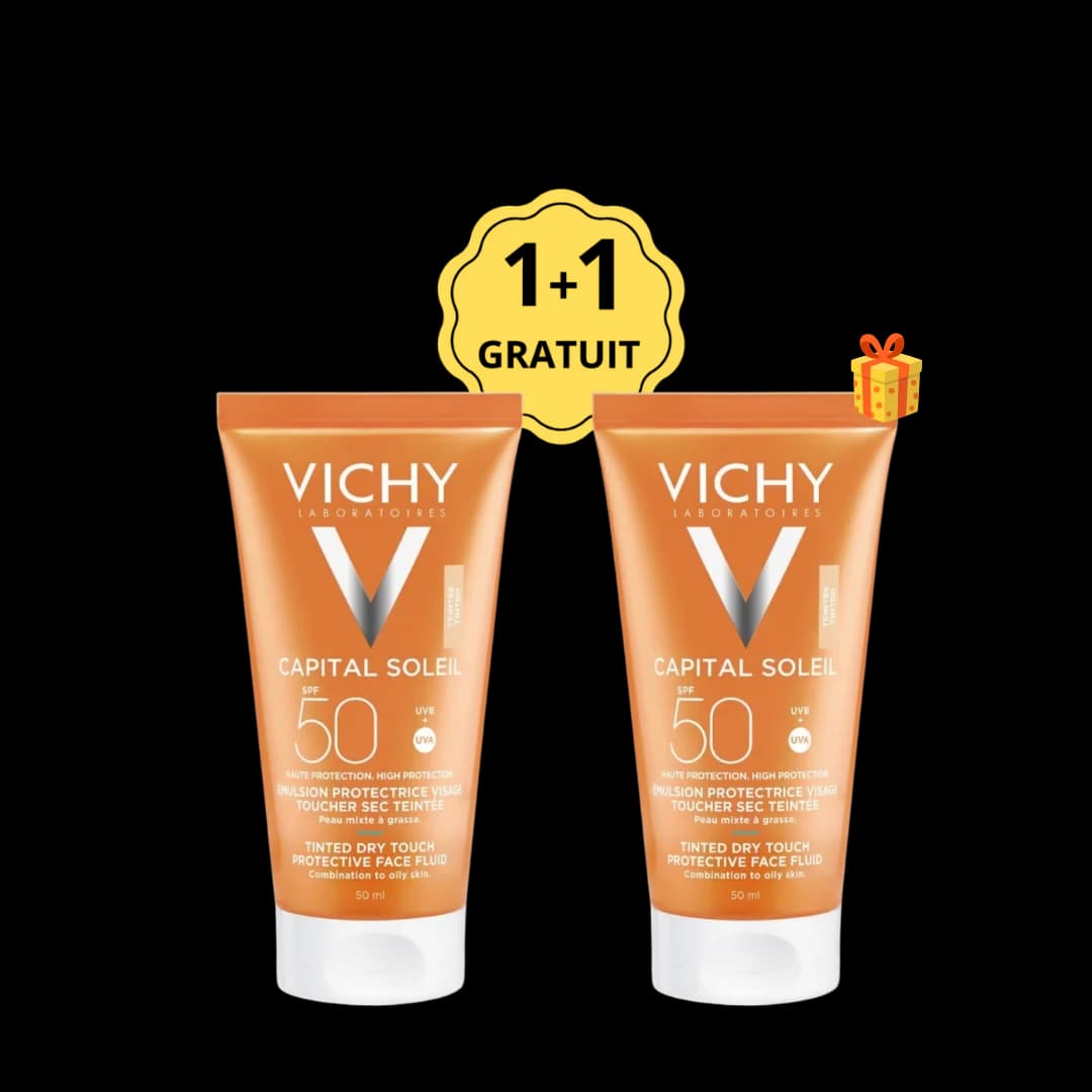 Vichy Écran Émulsion Teinté Touche Sec Peaux Grasses 50 ml + 1 Gratuit
