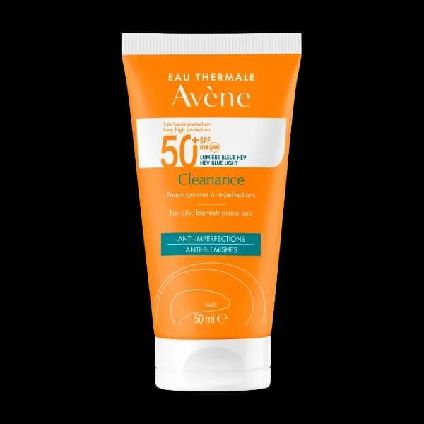 AVÈNE CLEANANCE SOLAIRE SPF50+ PEAUX GRASSES À IMPERFECTIONS 50ML