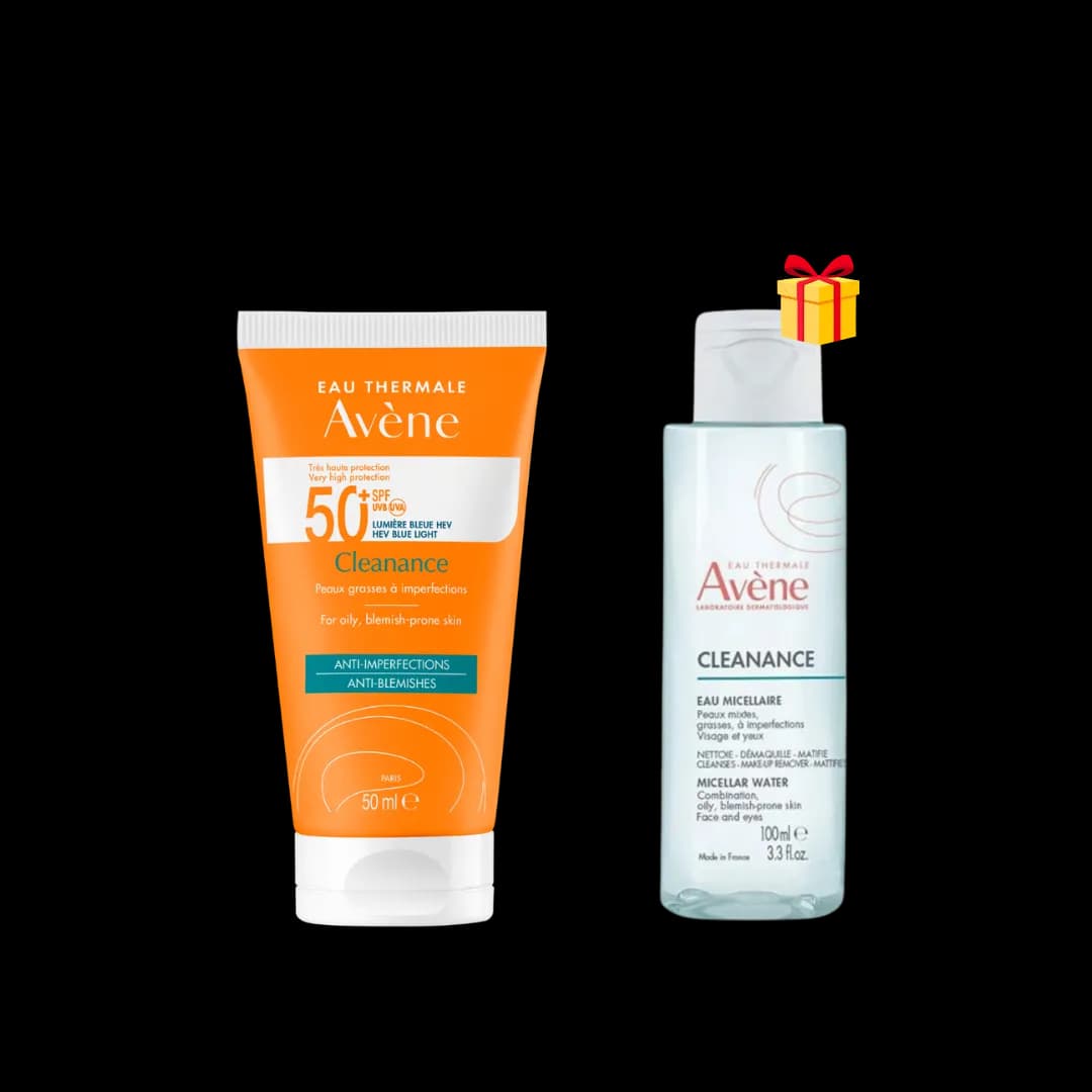 Avène Cleanance écran spf50+ 50ml+Cleanance eau micellaire 100ml offert