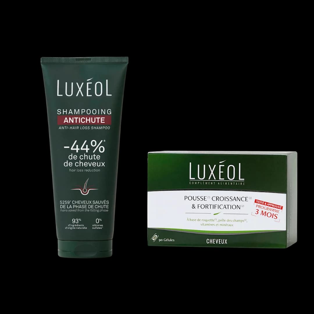 Luxéol pack shampooing anti-chute + pousse, croissance et fortification