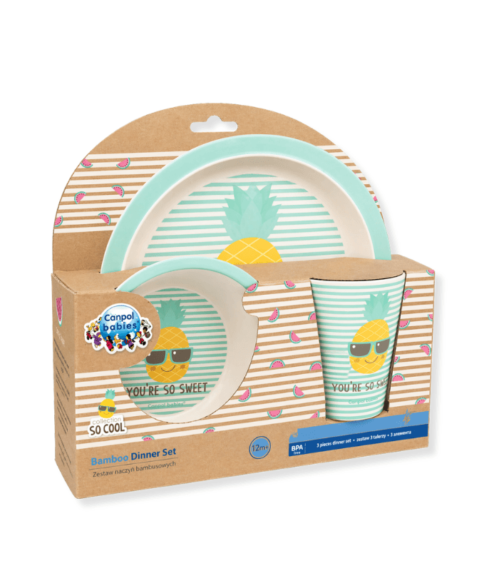 CANPOL BABIES TABLEWARE BAMBOO SET 3 PCS