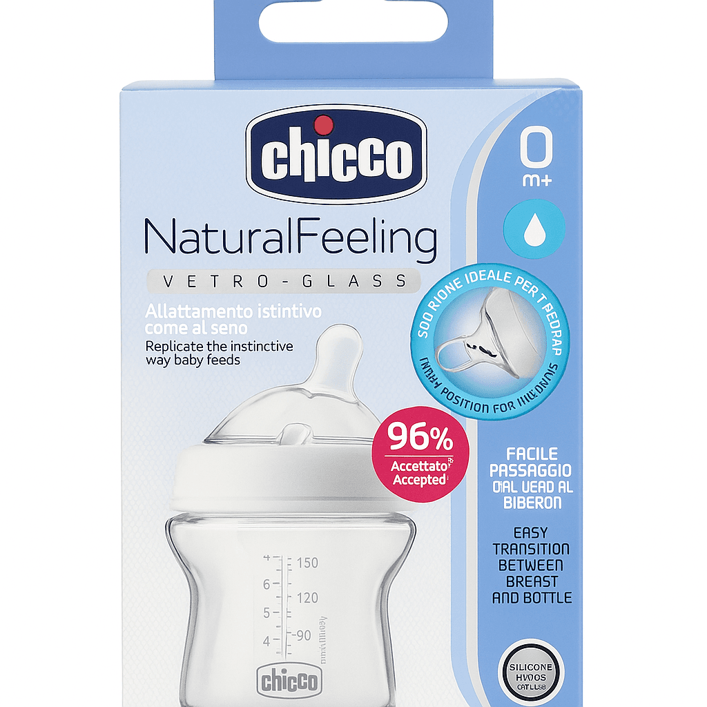 CHICCO BIB EN VERRE BLEU 150ML