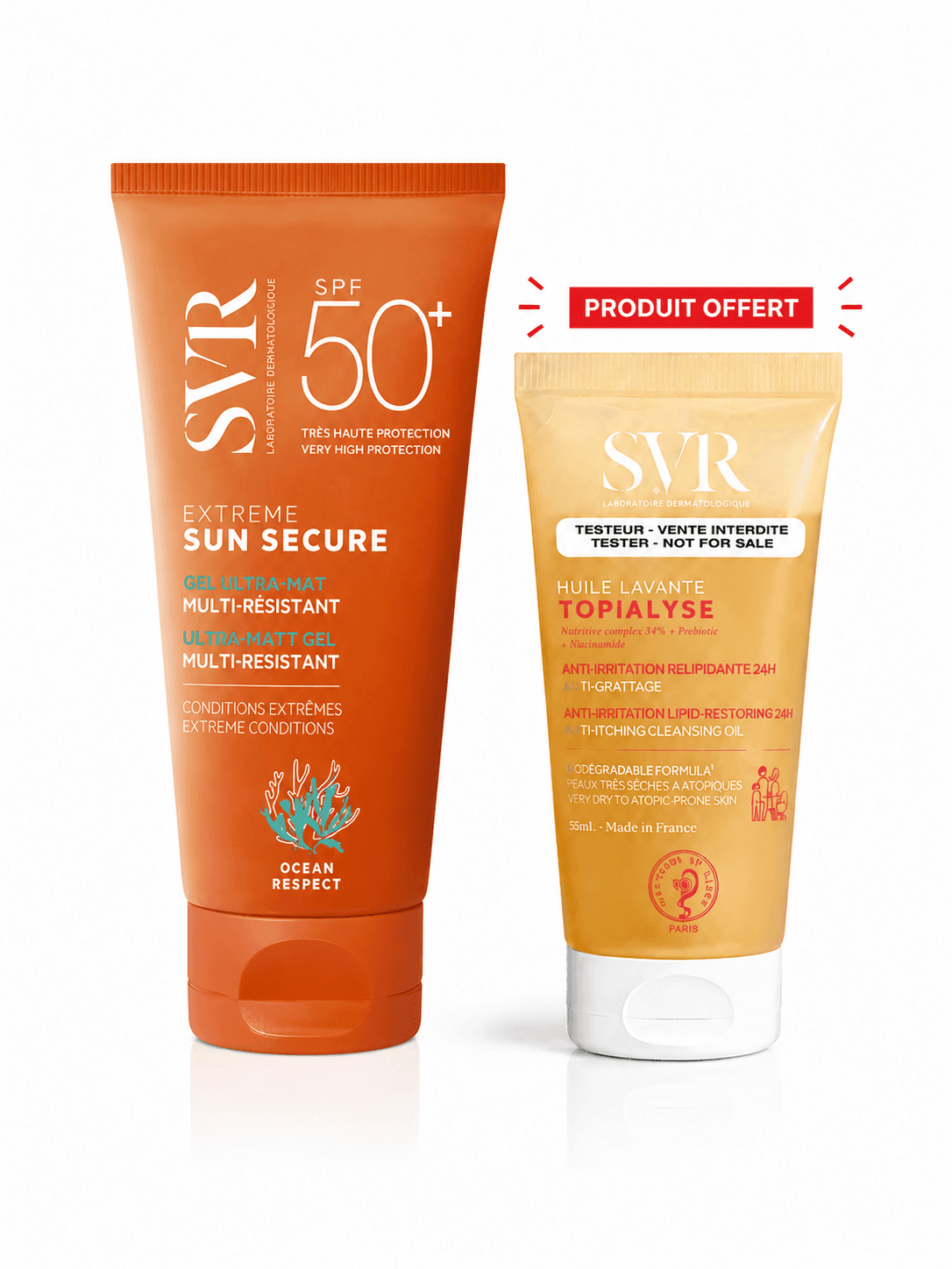 SVR SUN SECURE EXTREME SPF50+ avec huile lavante gratuit