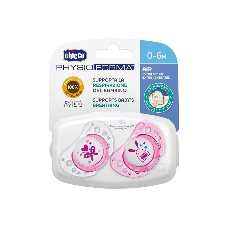 CHICCO SUCETTE PHYSIOFORMA 0-6M ROSE