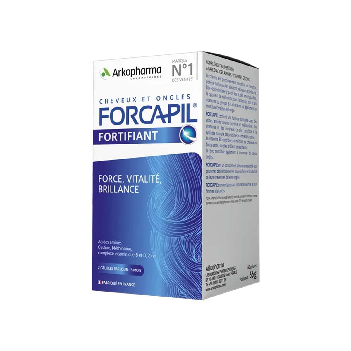 Forcapil Arkopharma Fortifiant Cheveux&Ongles 180 gélules 3 mois