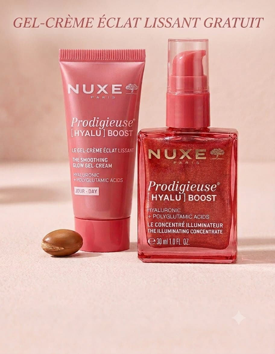 Duo Éclat & Hydratation NUXE – Prodigieuse [HYALU] BOOST (Gel-Crème Offert)