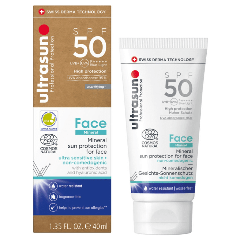 Ultrasun coffret Face Ecran Solaire Mineral Sunscreen SPF50 40ml