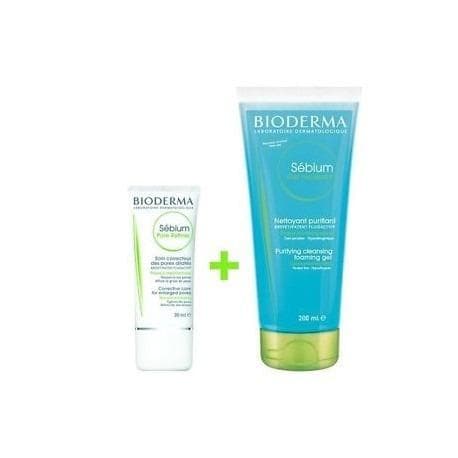 BIODERMA KIT SEBIUM: Pore Refiner + Gel Moussant 50%