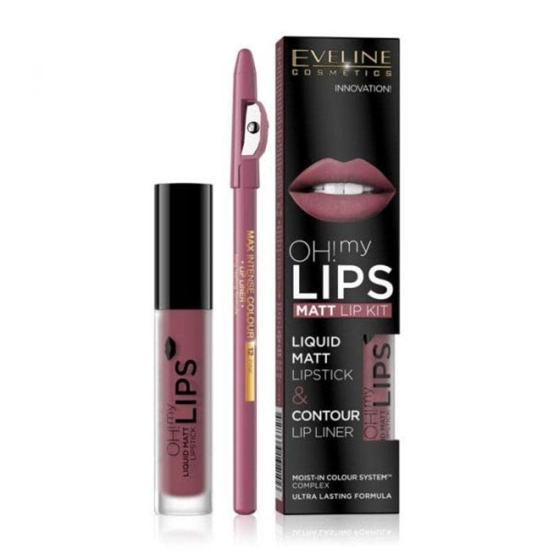 Eveline Ohmylips Liq Matt Lipstick&Contour Lip Liner No.06