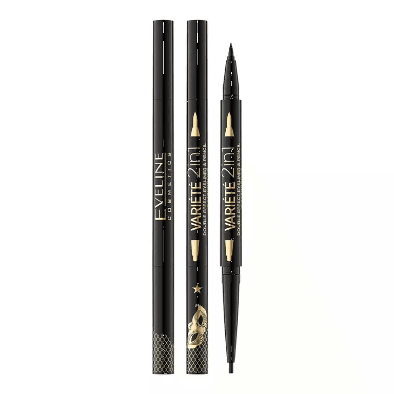 Eveline Variete Eyeliner et Crayon Double Effet 2en1 Ultra Noir