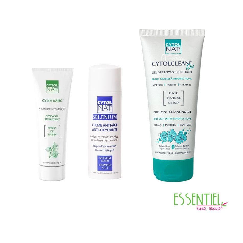 CYTOL NAT pack créme anti Age anti oxydante 50ml+cytol basic 50ml+cytolclean gel nettoyant 175ml