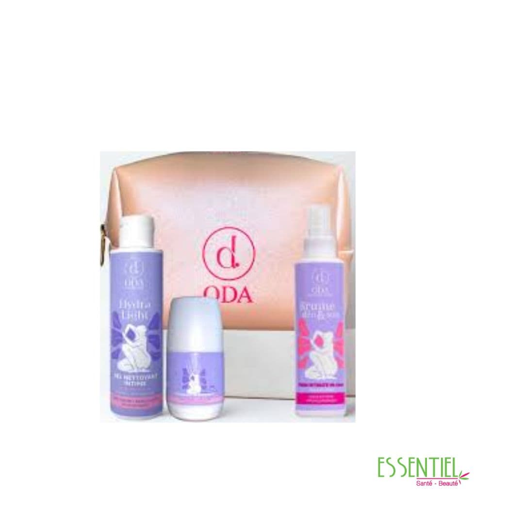 ODA HYDRA TROUSSE : Roll on éclaircissant 50ML+ mousse intime éclaircissant 150ML+Brume intime 150ml