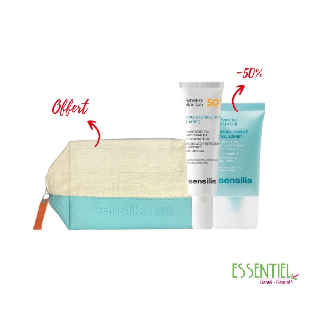 SENSILIS TROUSSE Photocorrection HA 50+ Fluide + HYDRA ESSENCE GEL SORBET 40ML