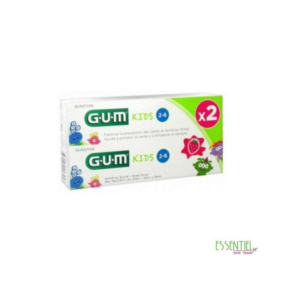 Gum Kids dentifrice fraise 3-6 ans 2X50ML