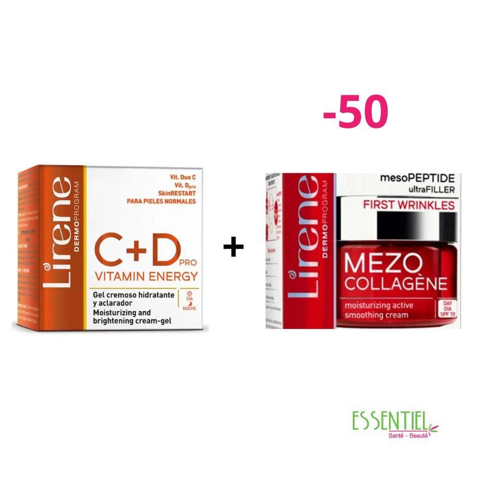 LIRENE MEZO COLLAGENE CREME DE JOUR RAFFERMISSANTE 50+ 50ML+LIRENE C+D PRO VITAMIN ENERGY 50ML