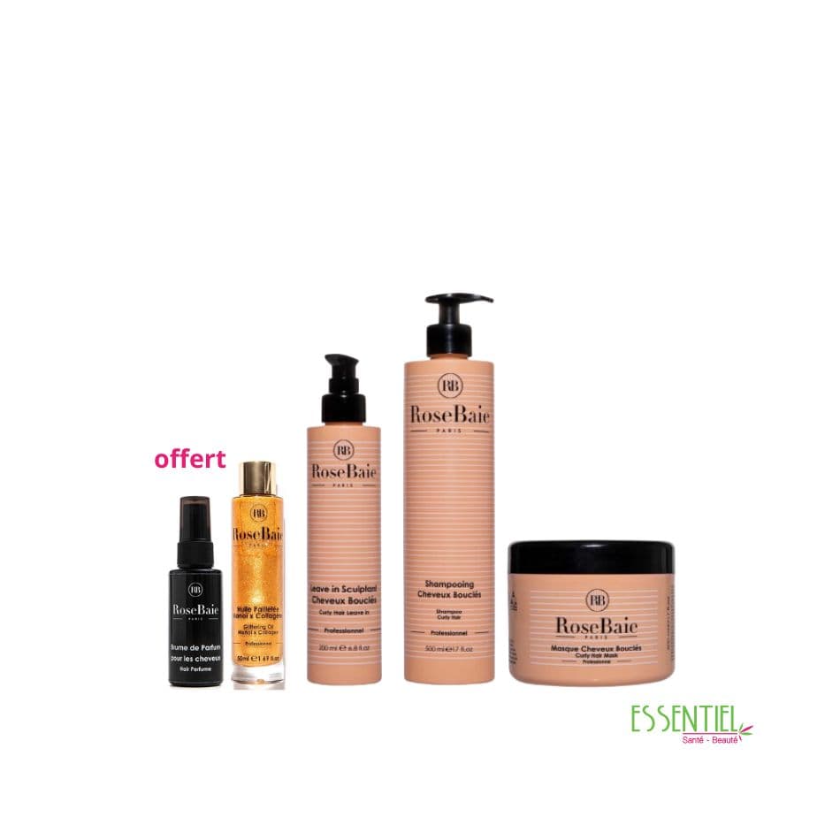 RoseBaie pack curly glow + huile pailletée 50ml offert