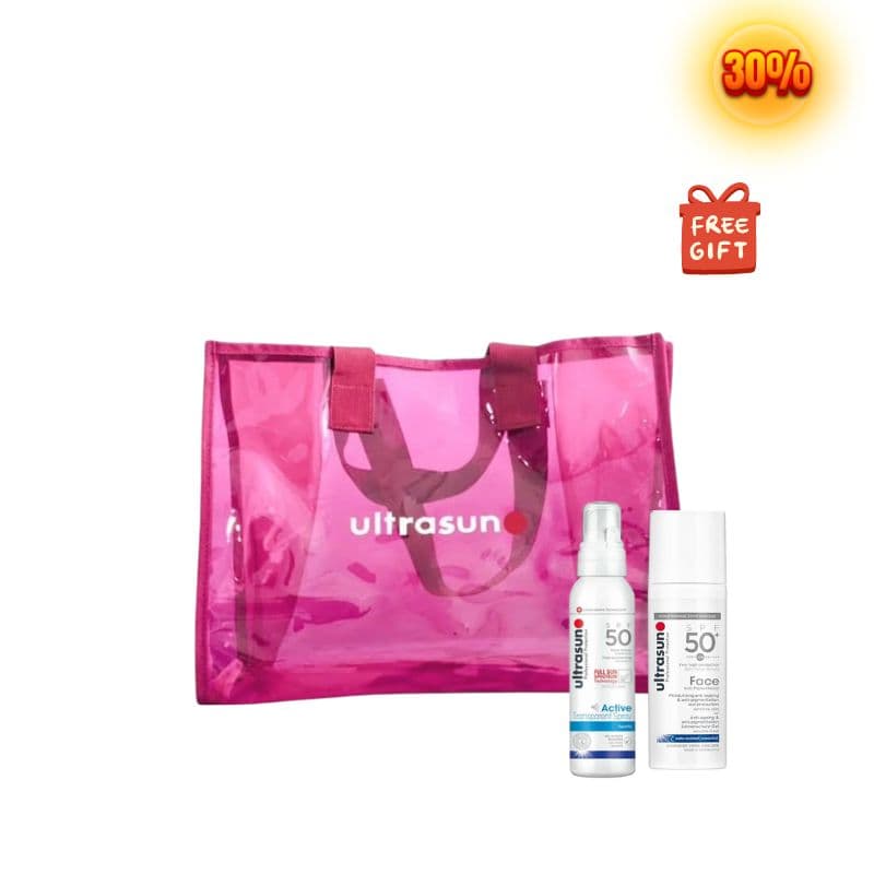 ULTRASUN PACK ACTIVE TRANSPARENT SPRAY SPORTS SPF50 150ML+FACE ANTI PIGMENTATION SPF50+ 50ML