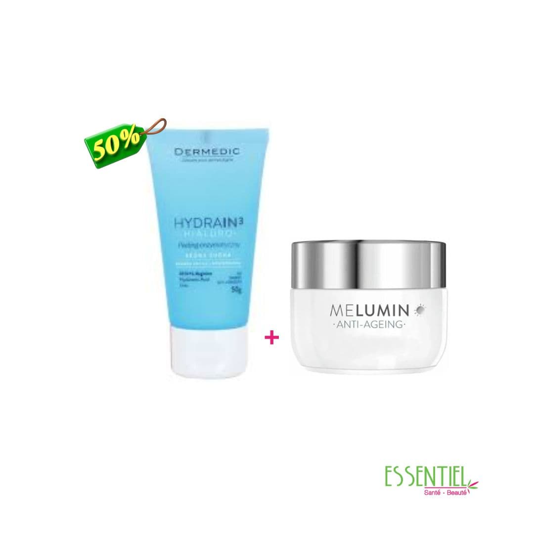 DERMEDIC PACK MELUMIN CREME DE JOUR SPF50+ & GOMMAGE ENZYMATIQUE -50%