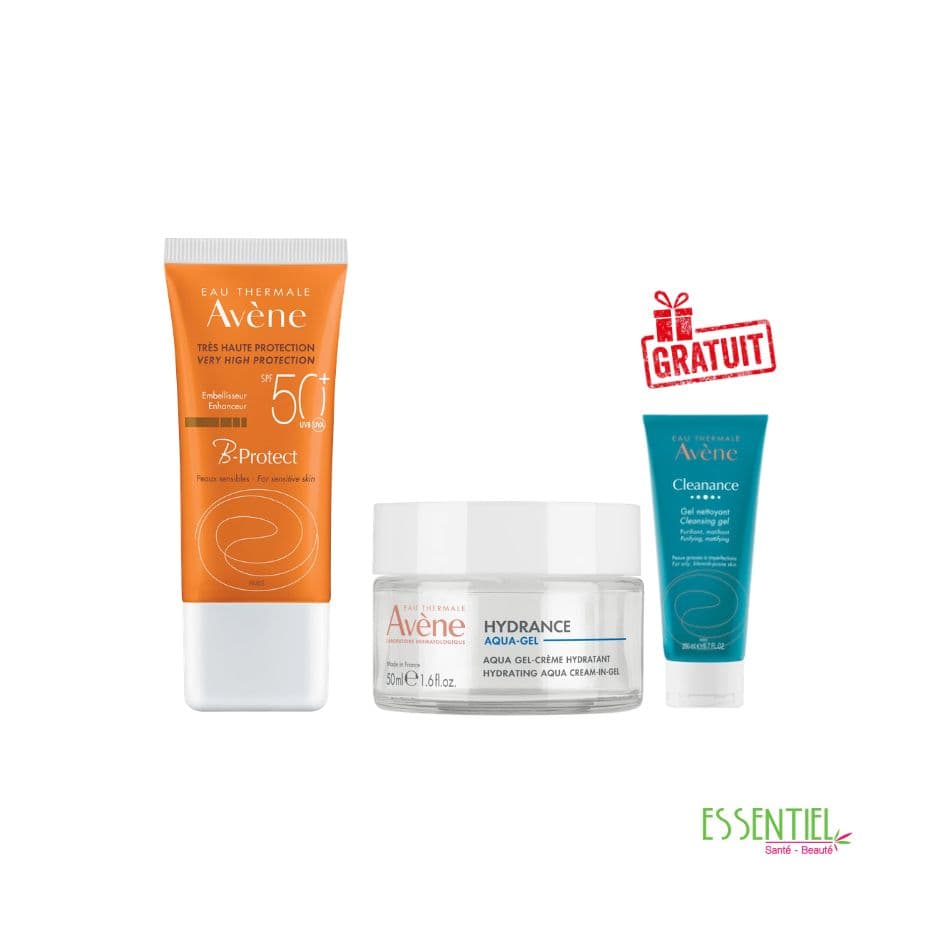 Avène PACK B-protect spf 50 + Hydrance Aqua Gel + Gel Nettoyant Clenance 15 ml OFFERT