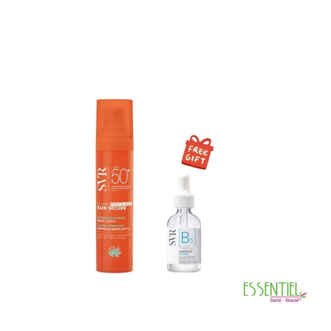SVR SUN SECURE FLUIDE PHOTOAGING + AMPOULE B3 OFFERTE