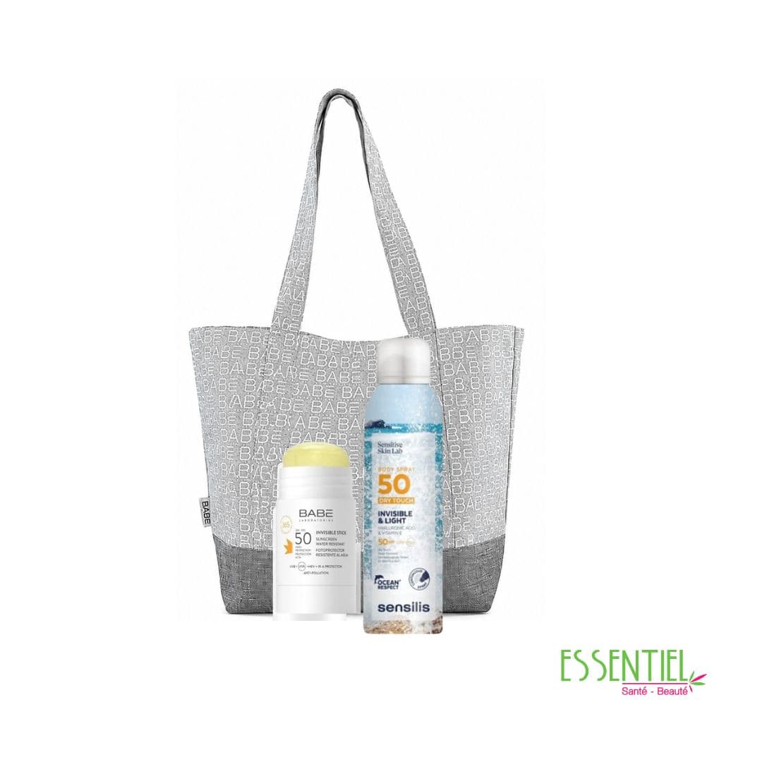 PACK BABÉ ECRAN STICK INVISIBLE SPF 50+SENSILIS SPRAY VISAGE & CORPS + SAC OFFERT