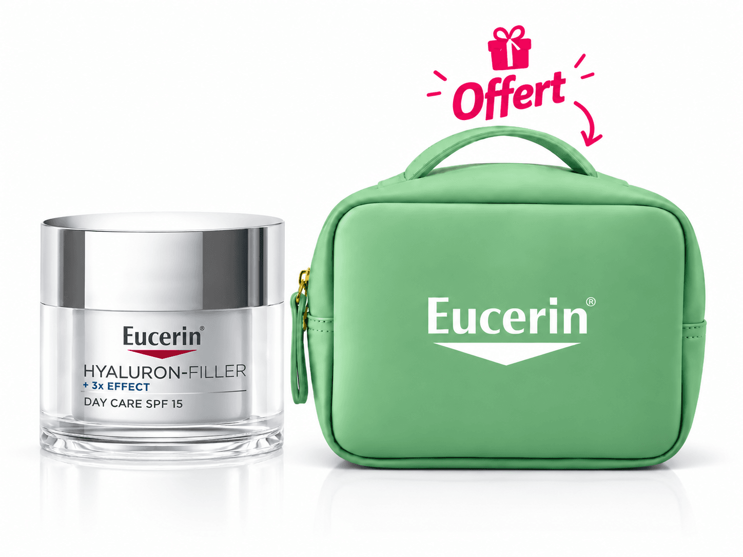 Eucerin Hyaluron Filler Soin de Jour Anti Age SPF15 Peau Sèche 50mL +Trousse Offerte