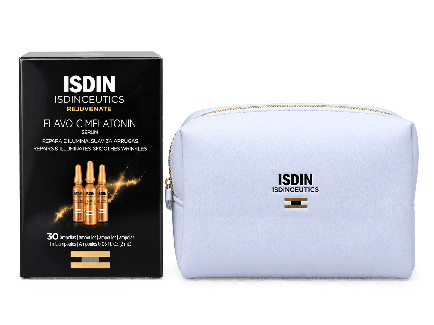 ISDIN Isdinceutics Flavo-C Melatonin Sérum Réparateur Nuit B/30 Unidoses de 2mL+Trousse Offerte