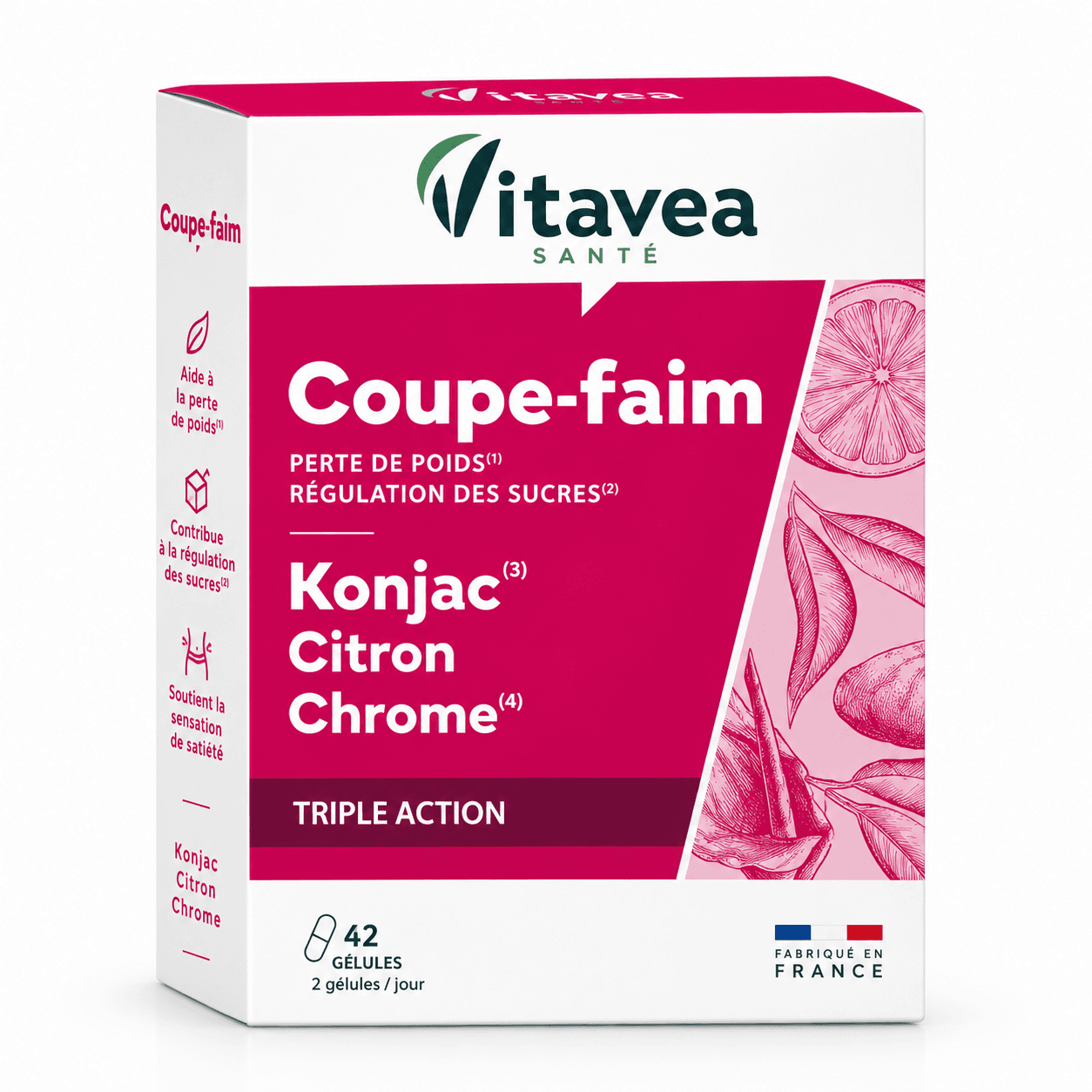 Vitavea Coupe Faim Au Konjac & Cétones De Framboise B/42 Gélules