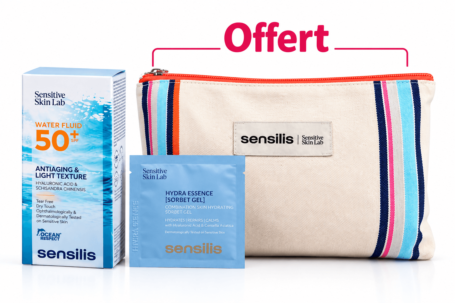 SENSILIS Sensitive Skin WaterFluid Invisible SPF50 40mL+Mini Dose et Trousse Offertes